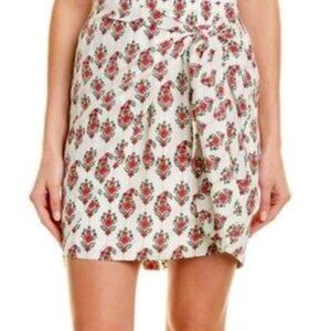 Club Monaco | Silk Layli Pink Floral Front Bow Tie Skirt | Size 2